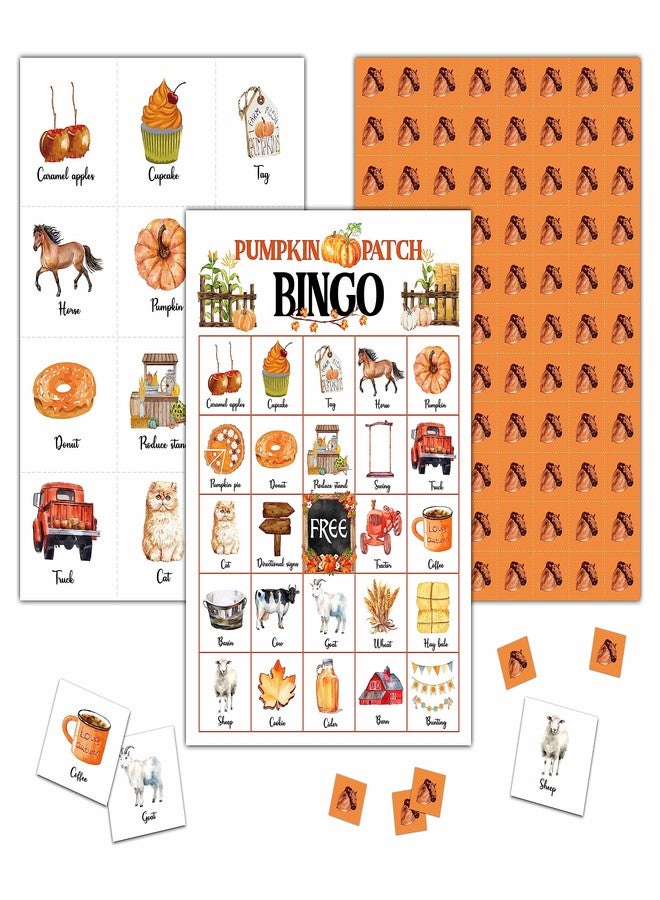 KFNER Pumpkin Bingo Game - Fall Harvest Bingo Card - 24 Players Bingo Game Set Indoor Outdoor Activities - Halloween, Thankgiving Party Favors Supplies -A10 - Image 1